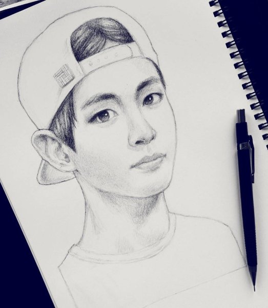 Рисунок БТС карандашом Ким нам Джу легкий