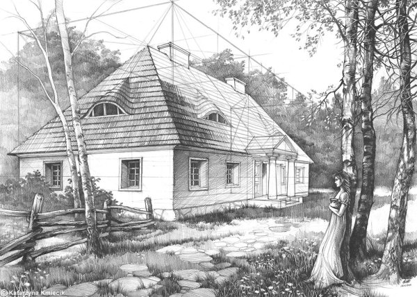 Деревня карандашом