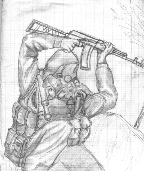 Сталкер поэтапное рисование