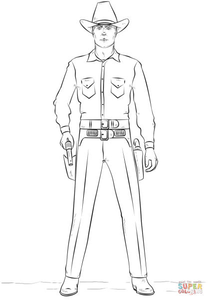 Ковбой рисунок карандашом