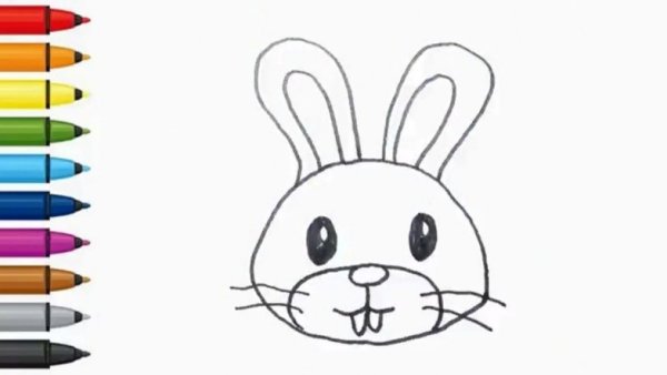 Рисунок зайца для срисовки