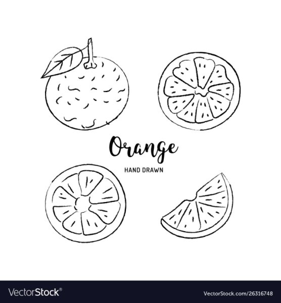 Апельсин карандашом