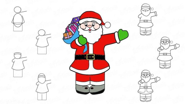 Дед Мороз и лето раскраска