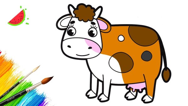 Поэтапное рисование коровы