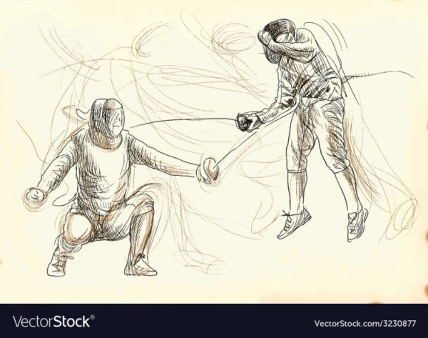 Фехтовальщик рисунок