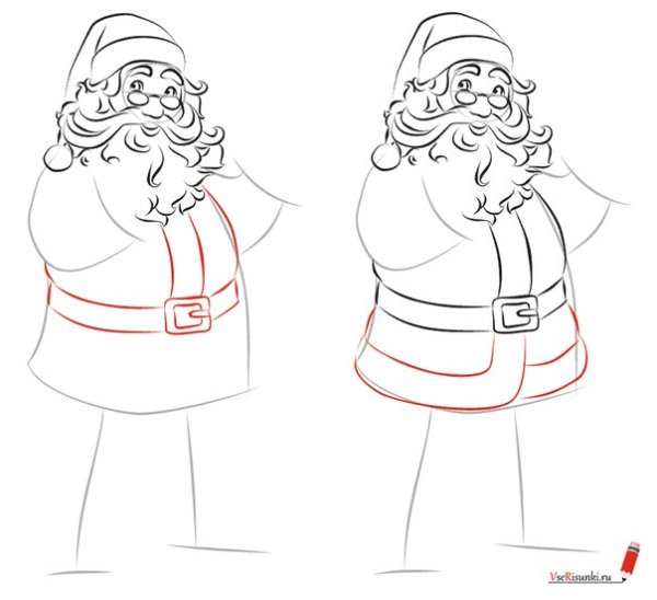 Деда Мороза для новичков срисовки