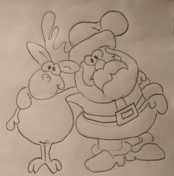 Новогодние рисунки карандашом легкие