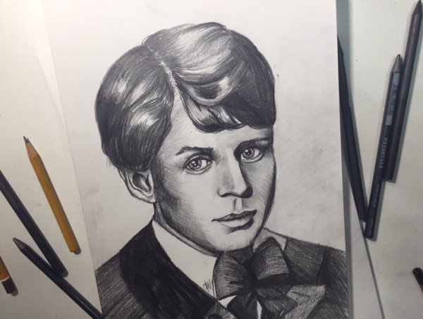 Сергей Есенин портрет контуром