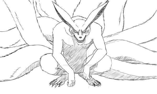 Наруто идивити хвостыйраскраска