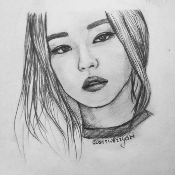 Блэк Пинк карандашом Дженни