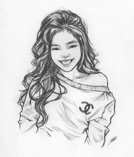 Блэк Пинк карандашом Дженни