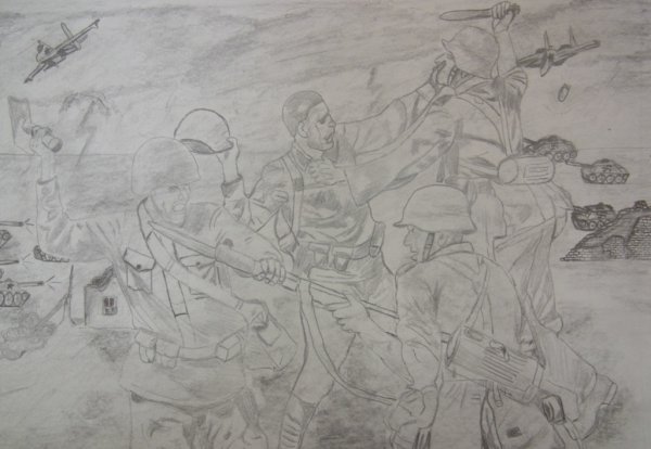 Сталинградская битва зарисовка