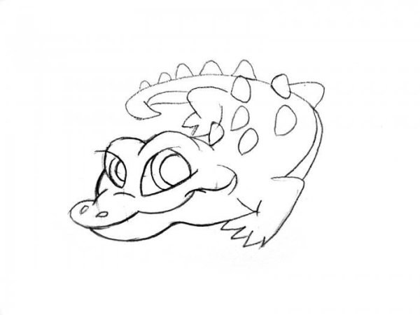Поэтапное рисование крокодила для детей