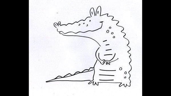 Крокодил рисунок карандашом