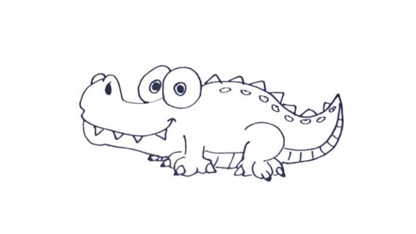 Крокодил рисунок карандашом