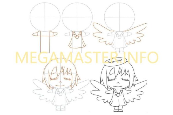 Ангел карандашом для детей