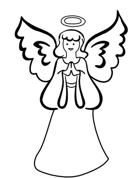 Рисунок ангела с крыльями для детей