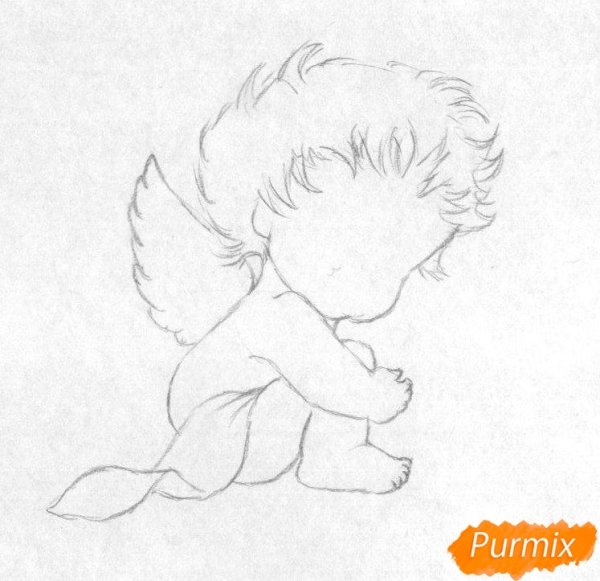 Поэтапное рисование ангела для детей