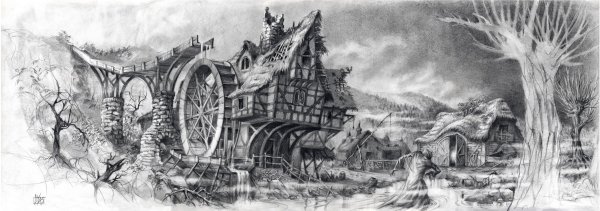 Лес карандашом