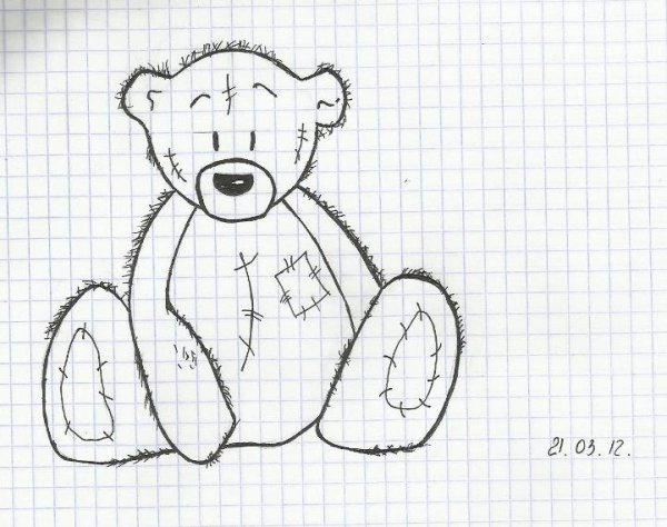 Мишка рисунок легкий