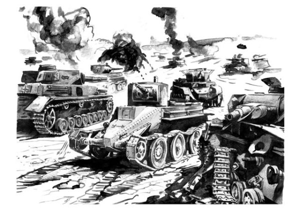 Танк т-34 карандашом