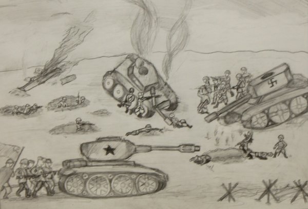 Танк красками детский