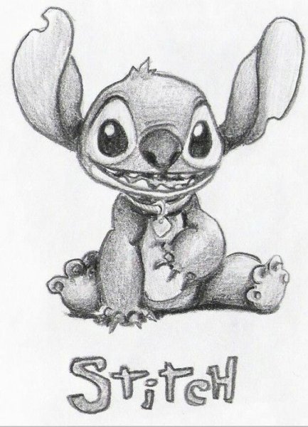 Рисунки простым карандашом Стич