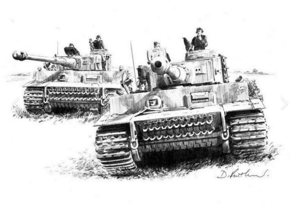 Танковое сражение рисунок