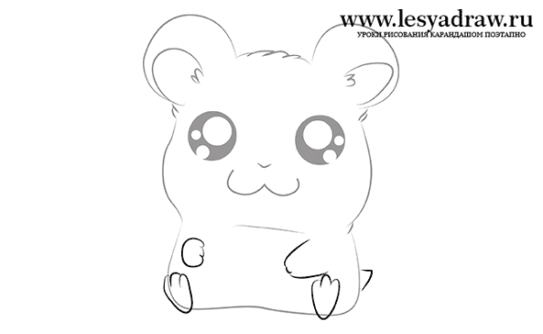 Поэтапное рисование хомяка