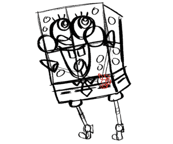 Как нарисовать Спанч Боба карандашом легко