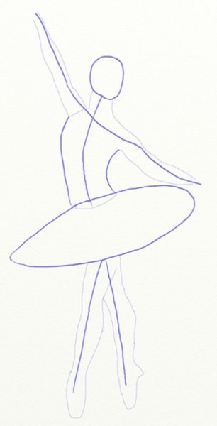 Балерина поэтапное рисование
