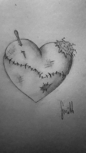 Сердце рисунок карандашом