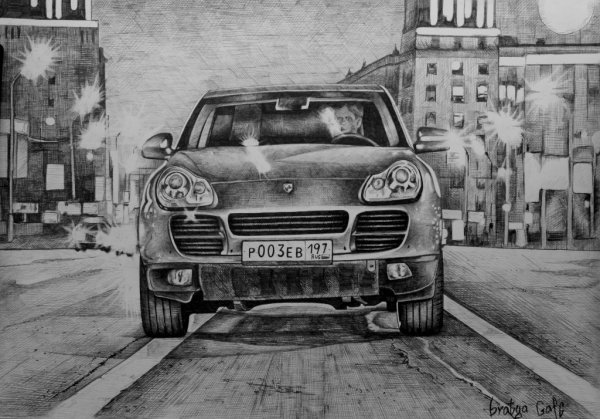 Порше Кайен рисунок