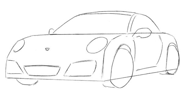 Раскраска Порше 911 сбоку