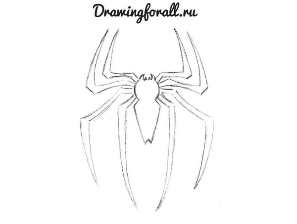 Человек паук срисовать