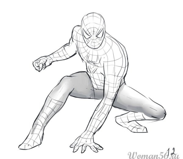 Человек паук для срисовки