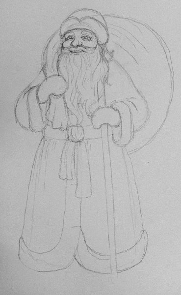 Рисовать Деда Мороза