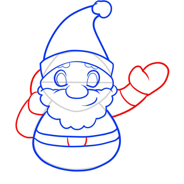 Картинки Деда Мороза для срисовки