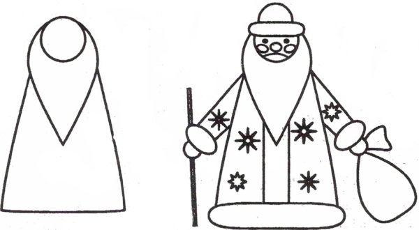 Несложные рисунки Деда Мороза