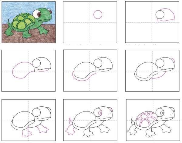 Поэтапное рисование дошколята