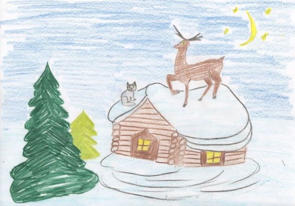 Рисунок по сказке серебряное копытце карандашом