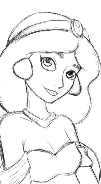 Легкие принцессы для детей срисовать