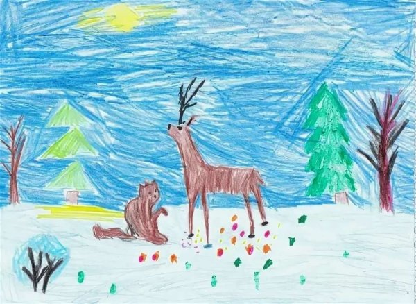 Олень серебряное копытце рисунок