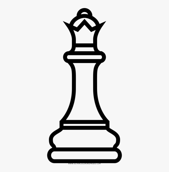 Шахматная фигура ферзь контур