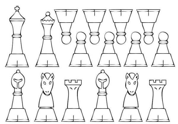 Шахматные фигуры раскраска