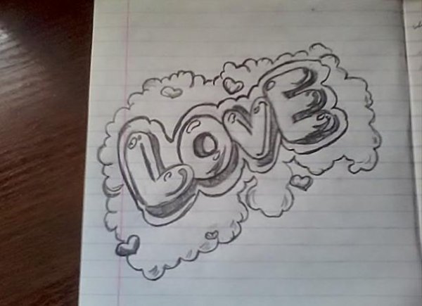 Рисунки карандашом красивые надписи