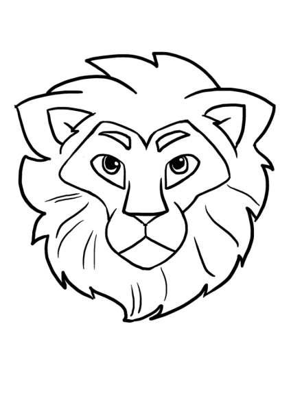 Лев для срисовки