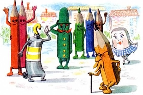 Раскраска с карандашами