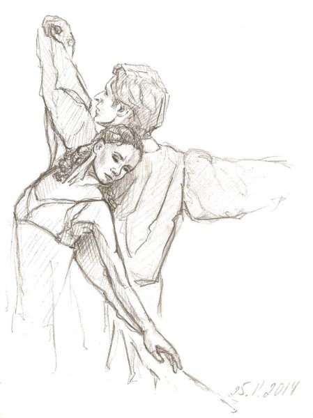 Идея мюзикла Ромео и Джульетта в рисунке символе