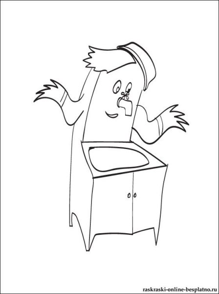 Корней Чуковский Мойдодыр раскраска